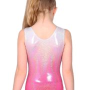The Zone Astral Ombré Neon Pink Gymnastics Leotard with strappy back