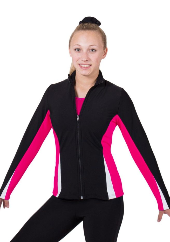TS57 Tracksuit Jacket: in Black, Pink and White - A Star Leotards