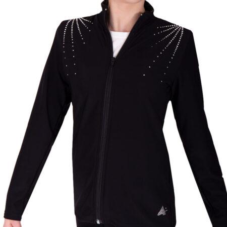 tracksuit jacket for girls black ladies sports tracksuit jacket with diamante main